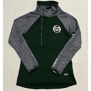 Under Armour Womens Size XS LA RAMS Cold Gear 1/2 Zip Loose Sweatshirt Green NFL